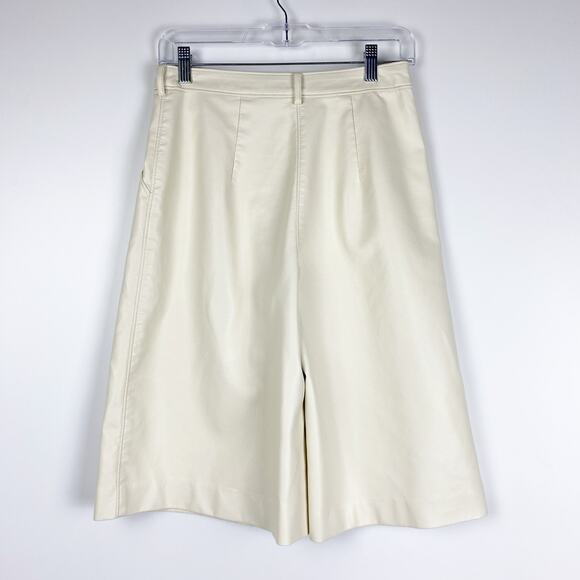 Hutch Faux Leather Long Shorts Seed Pearl High Waist Vegan Womens Size XS - Picture 8 of 10
